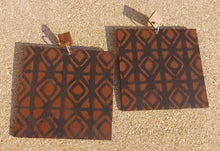 Load image into Gallery viewer, Giant handpainted wooden square earrings 7 inch Kargo Fresh
