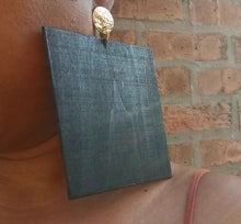 Load image into Gallery viewer, Giant handpainted wooden square earrings 7 inch Kargo Fresh
