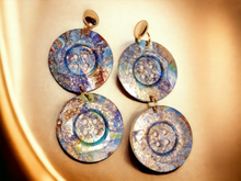 Load image into Gallery viewer, Giant handpainted woodwn button earrings Kargo Fresh
