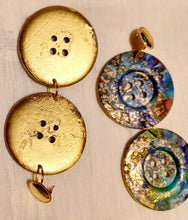 Load image into Gallery viewer, Giant handpainted woodwn button earrings Kargo Fresh
