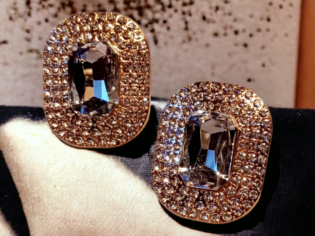 Giant rhinestone stud cluster earrings Kargo Fresh