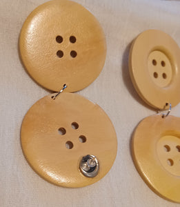 Giant wooden button earrings Kargo Fresh