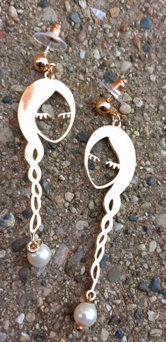 Girl with a Pearl Abstract Face Earrings Kargo Fresh