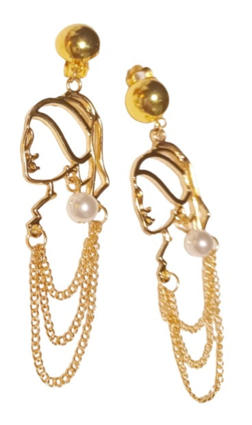 Girl with a pearl earring Design  Pop Art Clip on Earrings Kargo Fresh