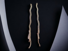 Load image into Gallery viewer, Glam handmade runway rhinestone clip on earrings 9 inch Kargo Fresh
