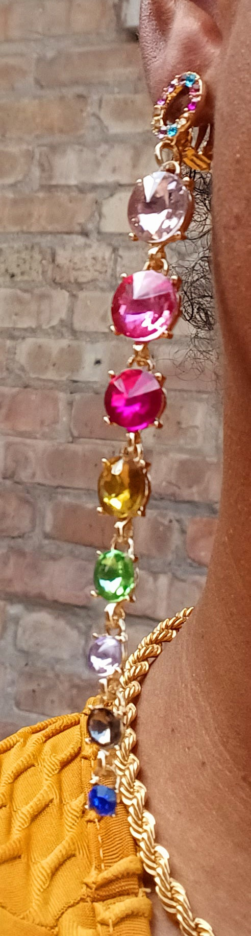 Glam runway rhinestone clip on earrings Kargo Fresh