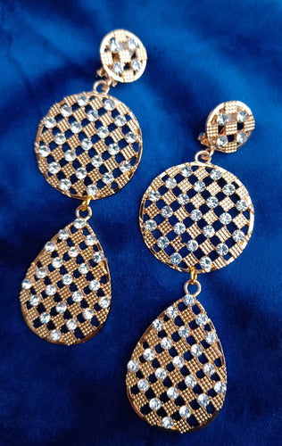 Glamourous handmade rhinestone clip on earrings Kargo Fresh