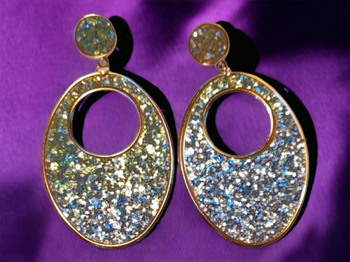 Glitter Hoop design Clip On Earrings Kargo Fresh
