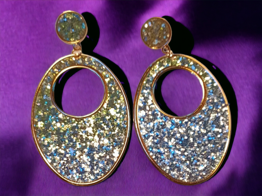Glitter Hoop design Clip On Earrings Kargo Fresh