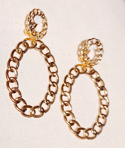 Gold Chain Hoop design Clip On Earrings Kargo Fresh