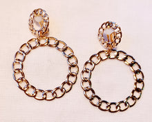 Load image into Gallery viewer, Gold Chain Hoop design Clip On Earrings Kargo Fresh
