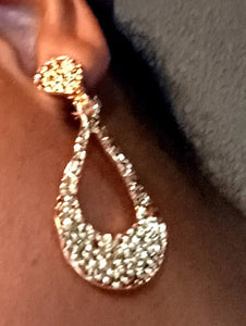Gold Hammered Hoop Clip on Earrings 2 inch Kargo Fresh