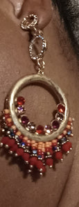 Gold Handbeaded Hoop design Clip On Earrings Kargo Fresh