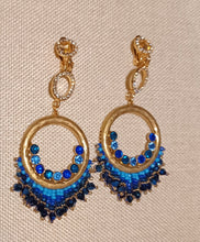 Load image into Gallery viewer, Gold Handbeaded Hoop design Clip On Earrings Kargo Fresh
