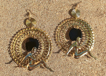 Load image into Gallery viewer, Gold Metal Afrocentric Hoop Earrings Kargo Fresh

