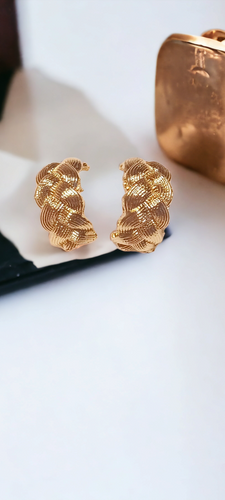 Gold Metal Huggie Hoop Clip On Earrings Kargo Fresh