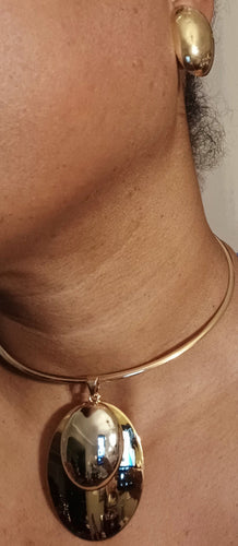 Gold charm necklace set with clip on earrings Kargo Fresh