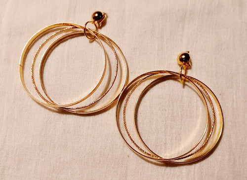 Gold metal Multi Hoop Clip On Earrings Kargo Fresh