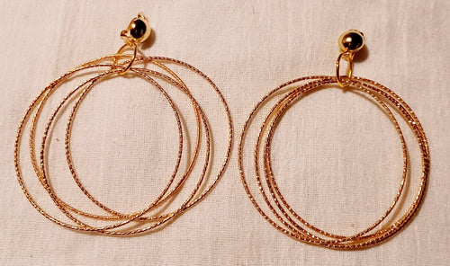 Gold metal Multi Hoop Clip On Earrings Kargo Fresh