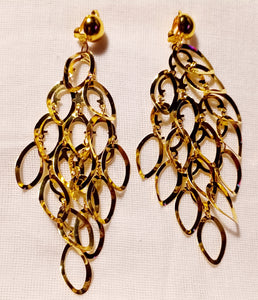 Gold metal chandelier dangle earrings Kargo Fresh