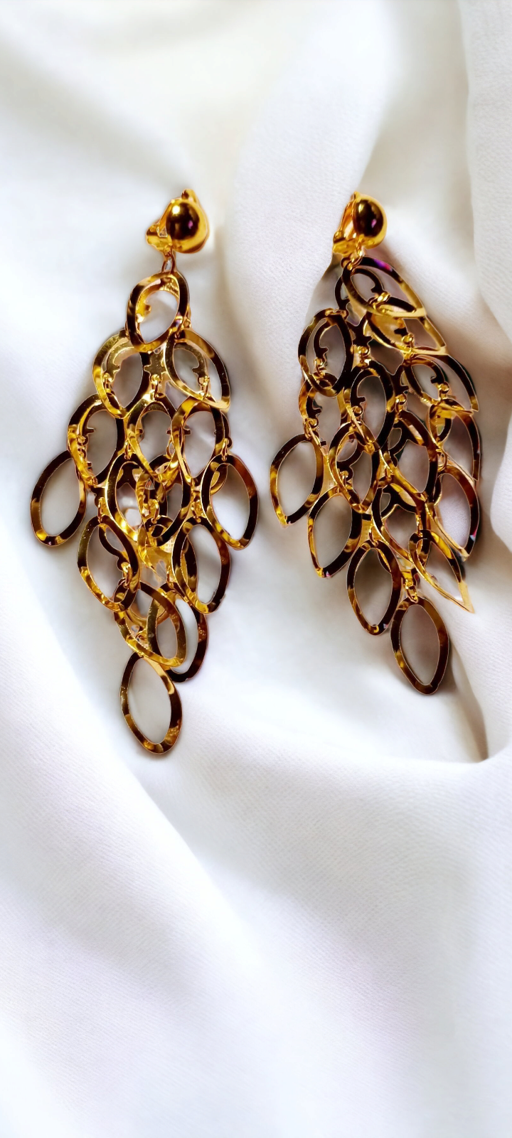 Gold metal chandelier dangle earrings Kargo Fresh