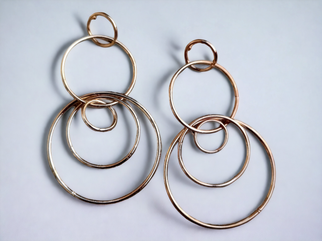 Gold metal multi hoop earrings Kargo Fresh