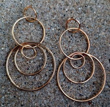 Load image into Gallery viewer, Gold metal multi hoop earrings Kargo Fresh
