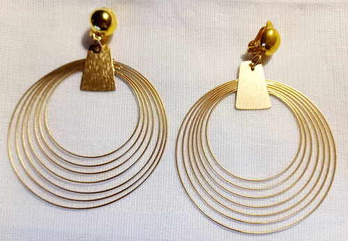 Gold multi hoop earrings clip on Kargo Fresh