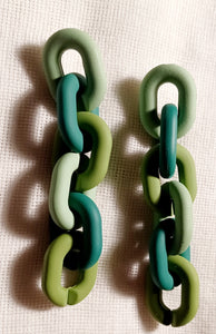 Green Acrylic Chain Earrings Kargo Fresh