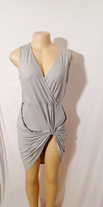 Grey bodycon Cocktail dress L Kargo Fresh