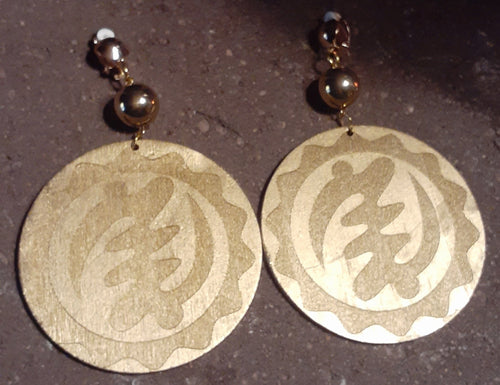 Gye Nyame Handpainted Clip On Adinkra Earrings Kargo Fresh