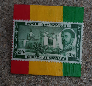 HON. Emperor Hailie Selassie I 1962 Stamp Pin Kargo Fresh