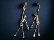 Load image into Gallery viewer, Halloween themed Skeleton Clip on earrings Kargo Fresh
