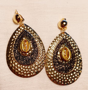 Hammered Gold metal Boho Cluster Clip On Earrings Kargo Fresh