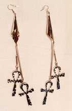 Load image into Gallery viewer, Hammered Metal Handmade Ankh  Earrings Kargo Fresh
