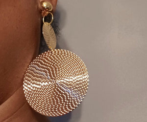 Hammered Metal disc Clip on Earrings gold Kargo Fresh