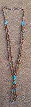 Load image into Gallery viewer, Hand beaded Wood and Turquoise Bead Cascading Necklace Kargo Fresh
