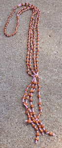 Hand beaded Wood and Turquoise Bead Cascading Necklace Kargo Fresh