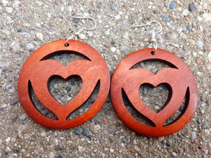 Hand carved Heart  Earrings Kargo Fresh