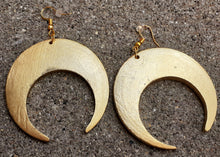 Load image into Gallery viewer, Hand carved  handpainted Crescent Moon Earrings Kargo Fresh
