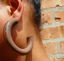 Load image into Gallery viewer, Handcarved wooden XL Minimalist Hoop Earrings Kargo Fresh
