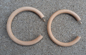 Handcarved wooden XL Minimalist Hoop Earrings Kargo Fresh