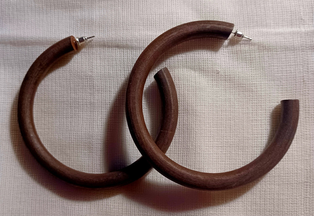 Handcarved wooden XL Minimalist Hoop Earrings Kargo Fresh