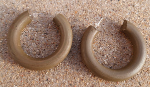 Handcarved wooden chunky Minimalist Hoop Earrings Kargo Fresh