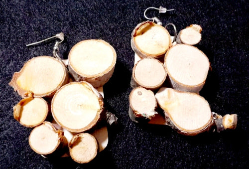 Handmade Abstract Birchwood Earrings Kargo Fresh