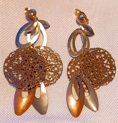 Handmade Abstract Boho Metal Clip On Earrings Kargo Fresh
