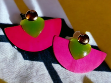 Load image into Gallery viewer, Handmade Abstract Geometric Design  Wooden Earrings Kargo Fresh
