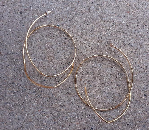 Handmade Abstract Minimalist Wire Hoop Earrings Kargo Fresh