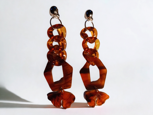 Handmade Abstract acrylic clip on earrings Kargo Fresh