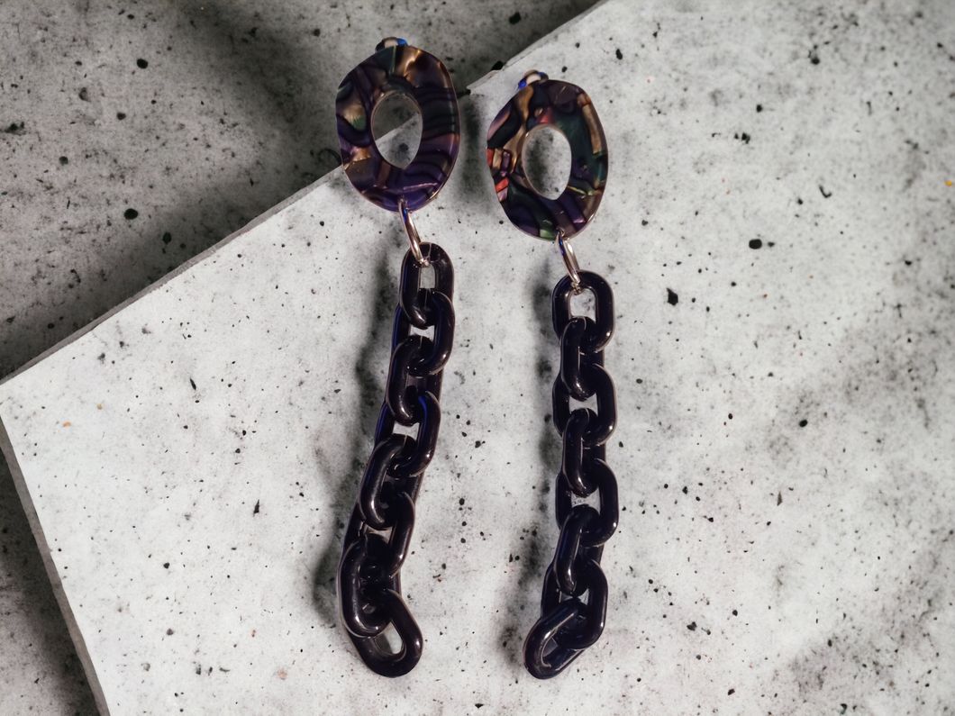 Handmade Abstract acrylic clip on earrings Kargo Fresh